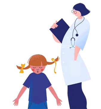 Doctor with child illustration