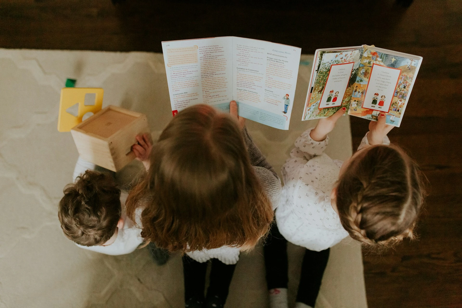 Parent reading with kids