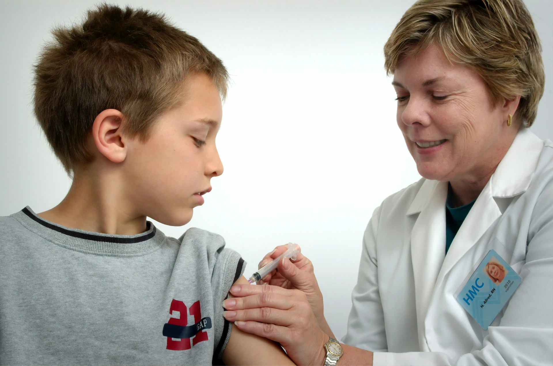child getting vaccine