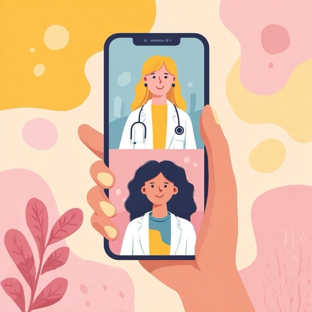 two providers on an Instagram Live on a mobile phone