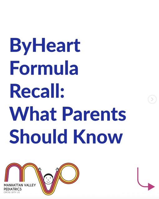 ByHealth Recall - Manhattan Valley Pediatrics Instagram